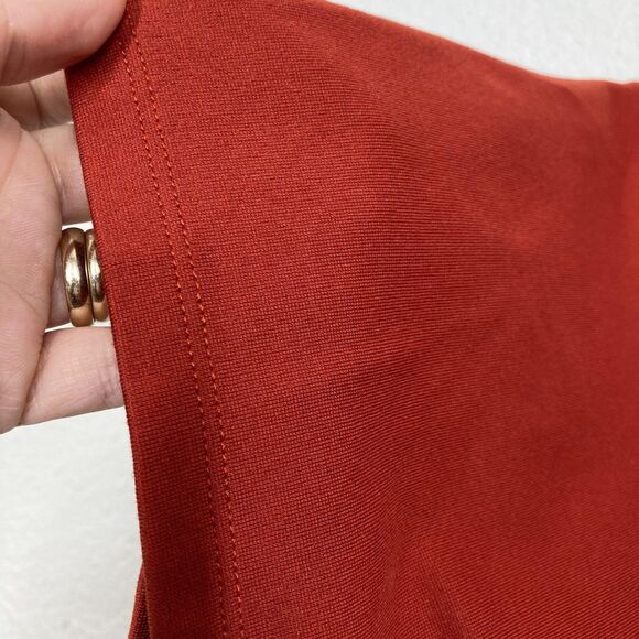 Acne Studios Shirt Mens Large Red NAVID Mock Neck Logo Collar Designer Tee - Picture 10 of 16